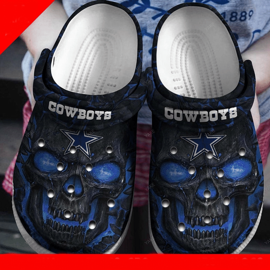 Skull Dallas Cowboys NFL Crocs Crocband Clog Comfortable Water Shoes.png