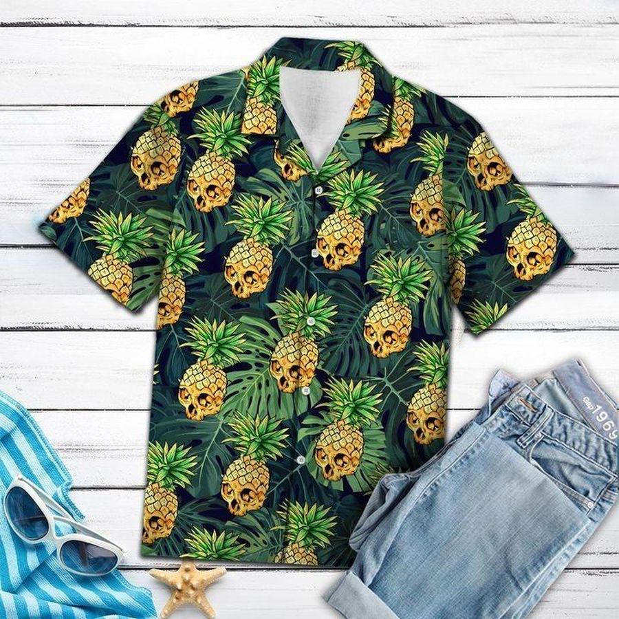 Skull Pineapple Hawaiian Shirt Pre10143, Hawaiian shirt, beach shorts, One-Piece Swimsuit, Polo shirt, Personalized shirt, funny shirts, gift shirts