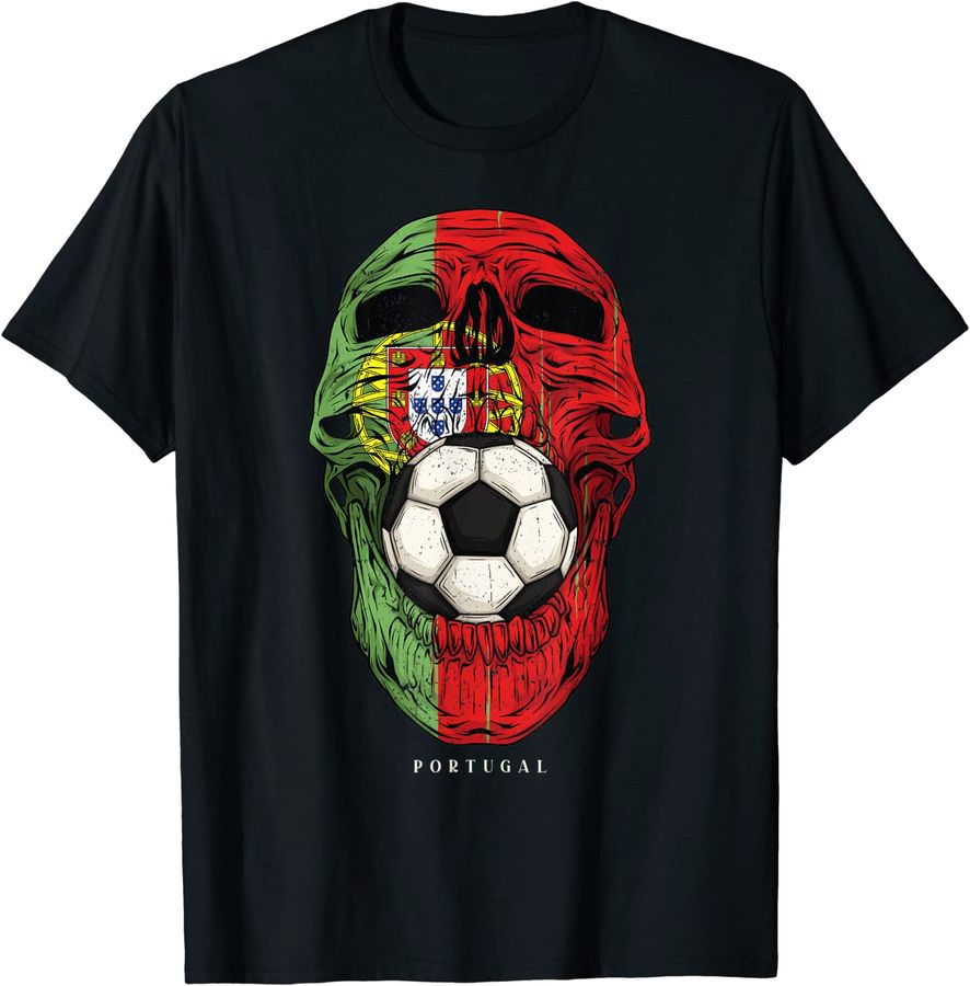 Skull Portugal Football Soccer Jersey Portuguese Flag Men_1