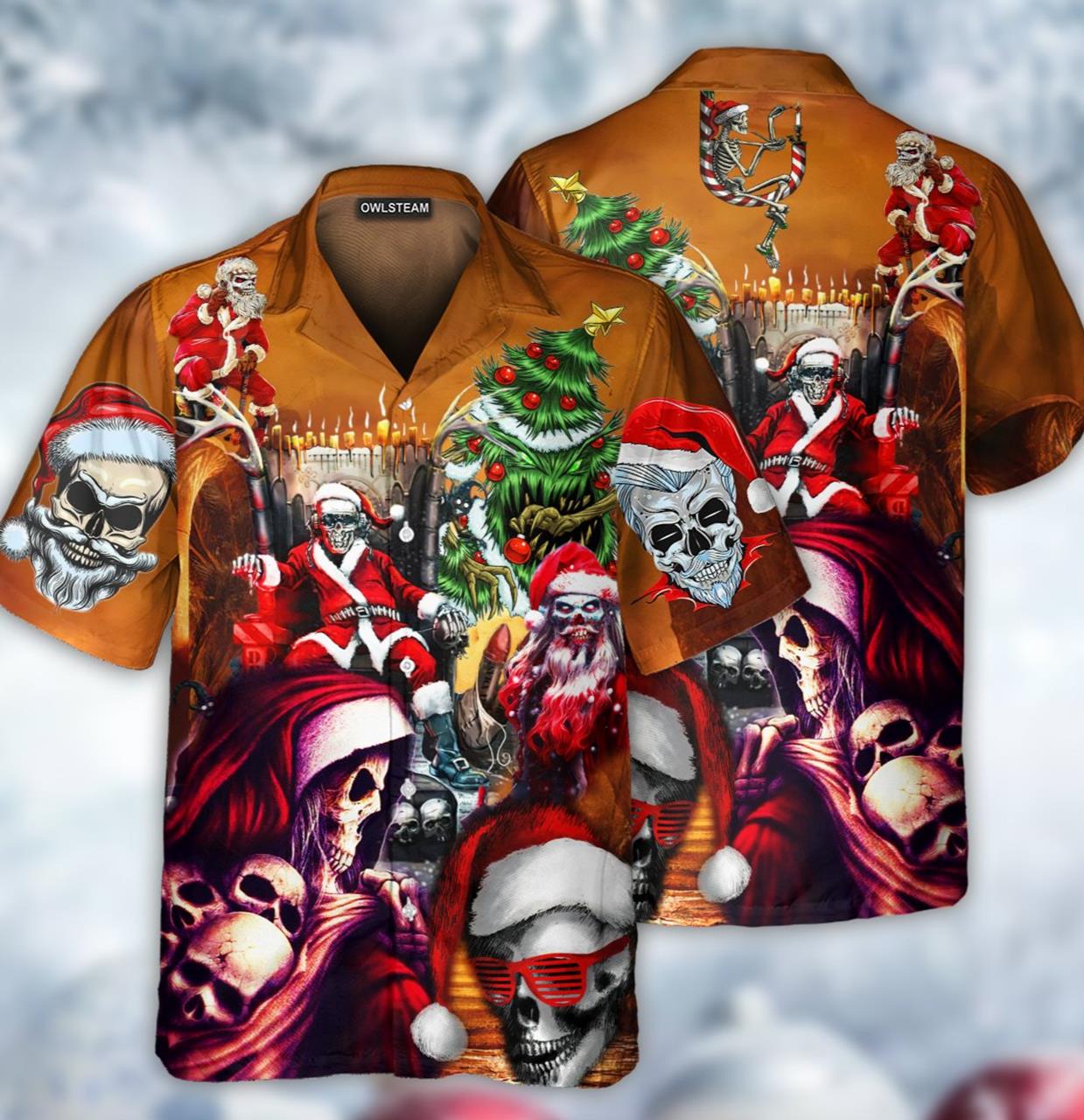 Skull Santa Claus Christmas Hawaiian Shirt