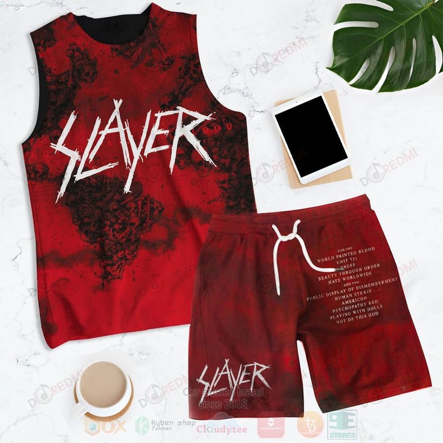 Slayer World Painted Blood Album Tank Top, Short – LIMITED EDITION