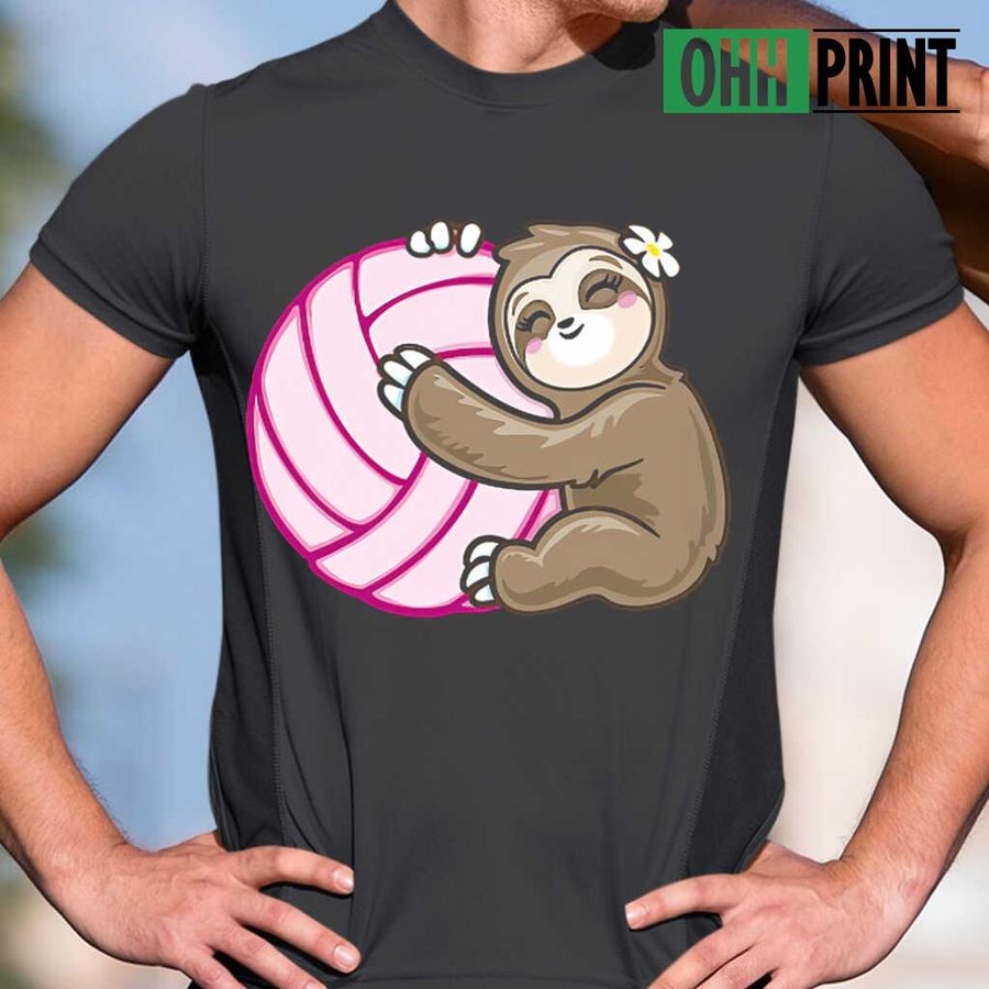 Sloth Hug Volleyball T-shirts Black