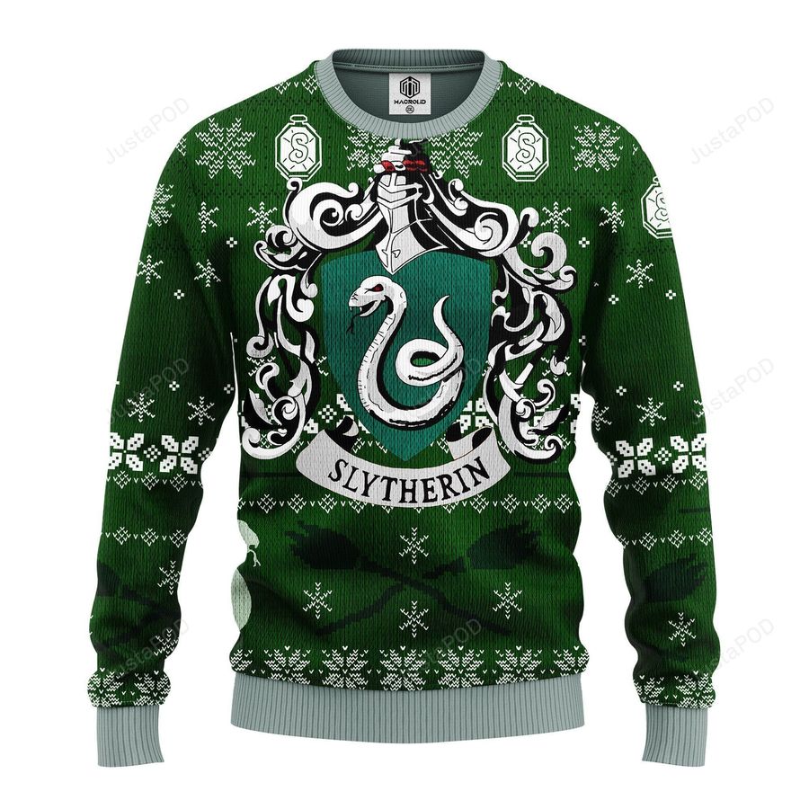 Slytherin Harrypotter Team Ugly Christmas Sweater Ugly Sweater Christmas Sweaters