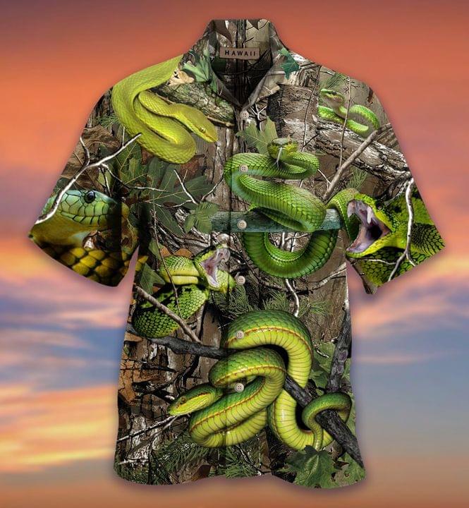 Snakes Camouflage 3d Hawaiian Shirt