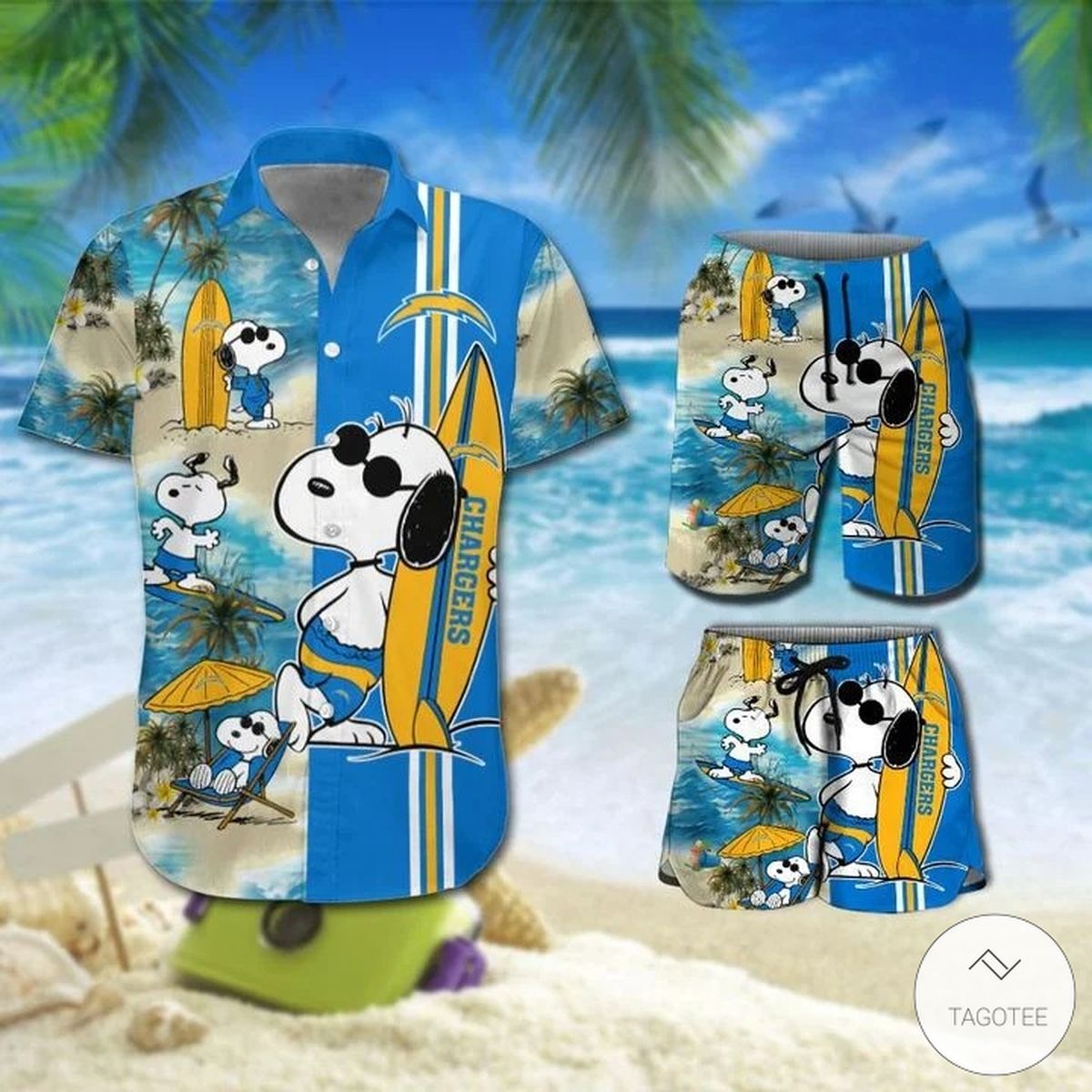 Snoopy And Los Angeles Chargers Hawaiian Shirts