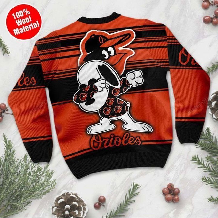 Snoopy Baltimore Orioles Ugly Christmas Sweater All Over Print Sweatshirt