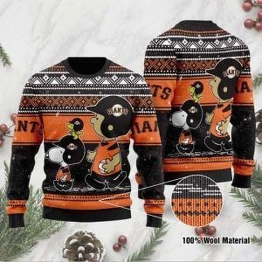 Snoopy Charlie Brown San Francisco Giants Ugly Christmas Sweater All