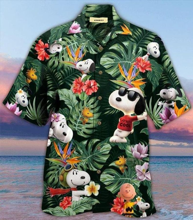 Snoopy II Graphic Print Short Sleeve Hawaiian Shirt N98 - 906