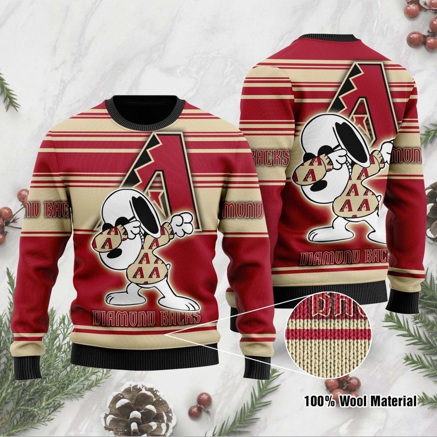 Snoopy Love Arizona Diamondbacks For Baseball-MLB FansSweater Ugly Christmas Sweater