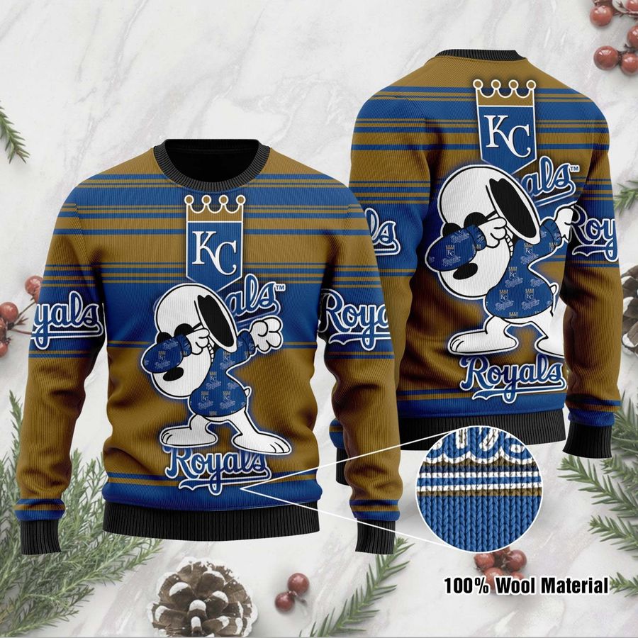 Snoopy Love Kansas City Royals For Baseball-MLB FansSweater Ugly Christmas