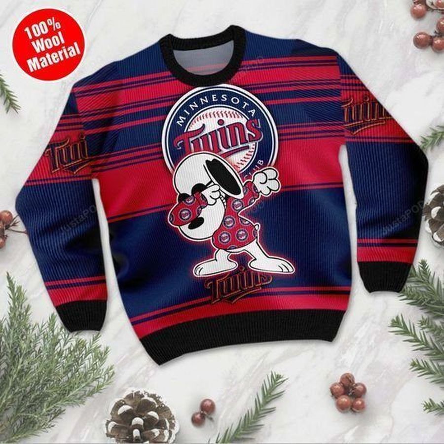 Snoopy Minnesota Twins Ugly Christmas Sweater All Over Print Sweatshirt