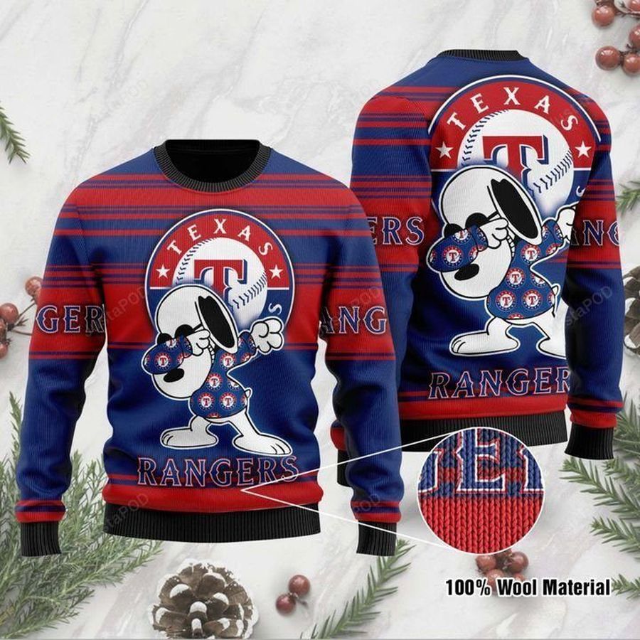 Snoopy Texas Rangers Ugly Christmas Sweater All Over Print Sweatshirt