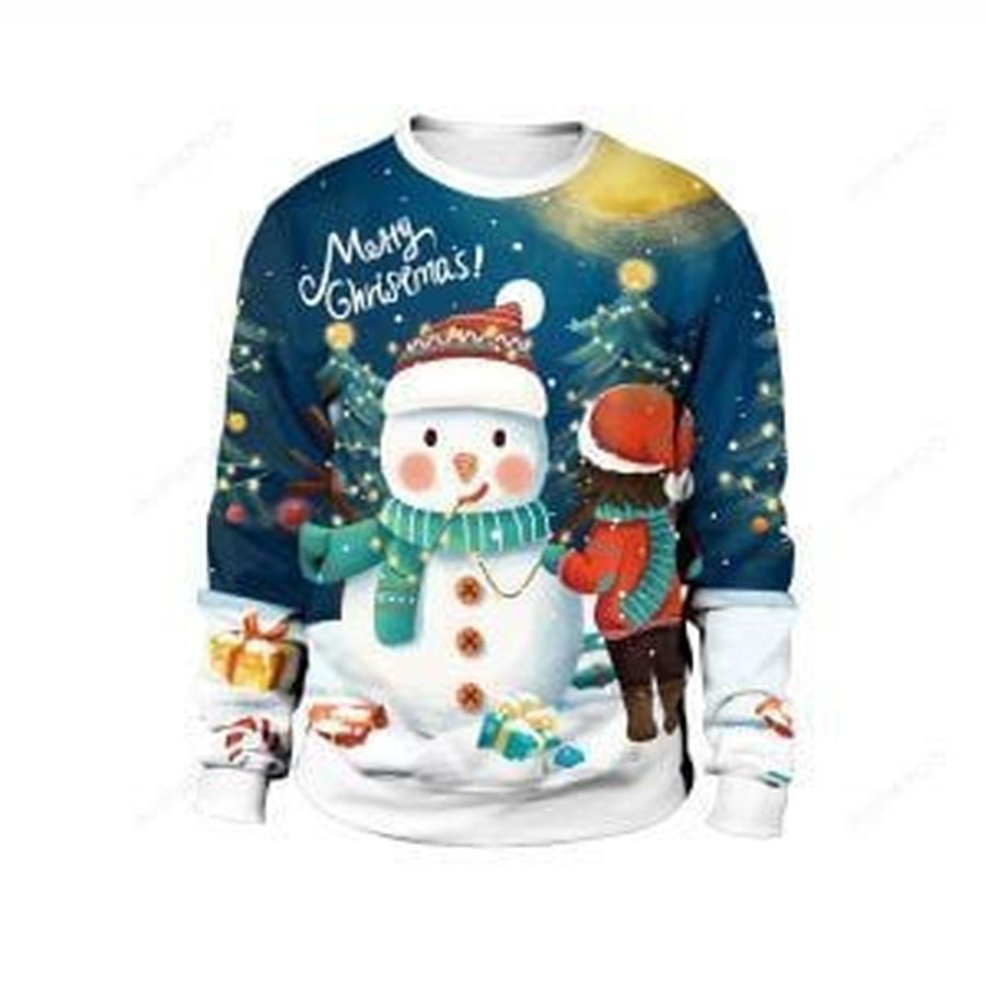 Snowman Ugly Christmas Sweater All Over Print Sweatshirt Ugly Sweater