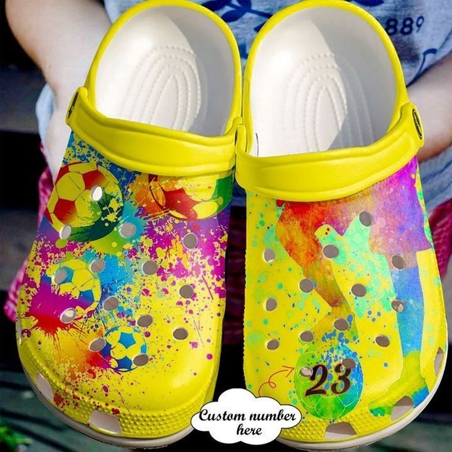 Soccer Personalized Colorful Sku 2245 Crocs Clog Shoes