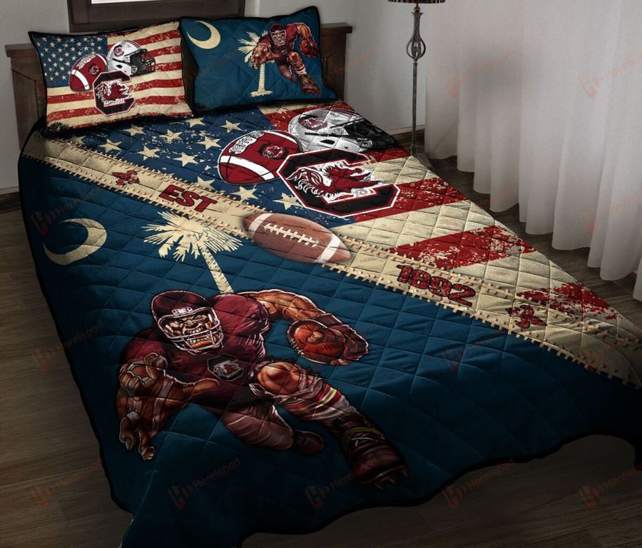 South Carolina Gamecocks Quilt Bedding Set Quilt Blanket and Fleece Blanket
