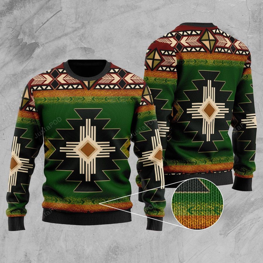 Southwest Green Symbol Ugly Christmas Sweater All Over Print Sweatshirt