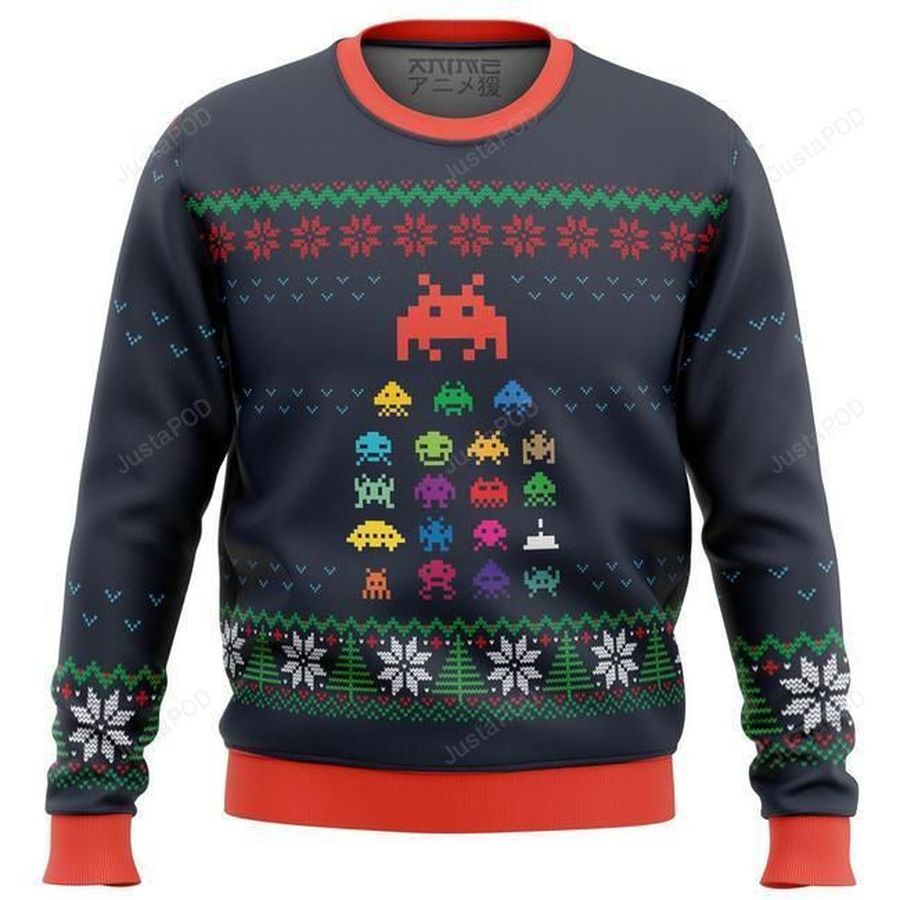 Space Invaders Ugly Christmas Sweater Ugly Sweater Christmas Sweaters Hoodie