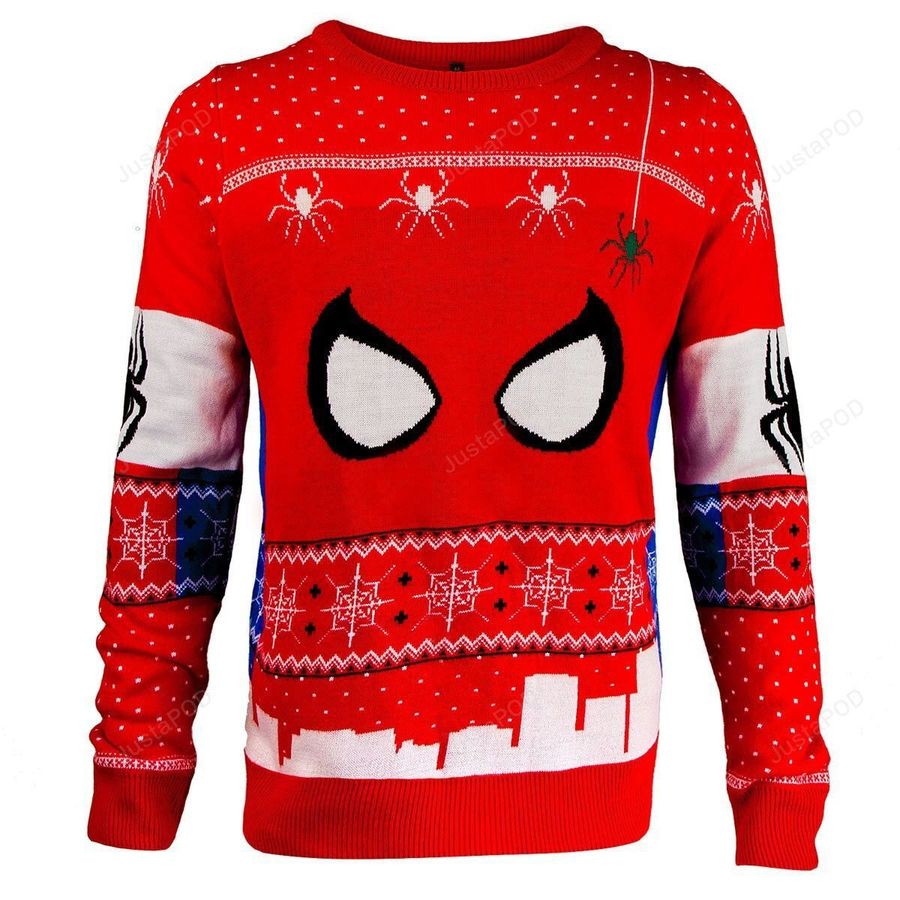 Spider Man Knitted Christmas Ugly Sweater Ugly Sweater Christmas Sweaters