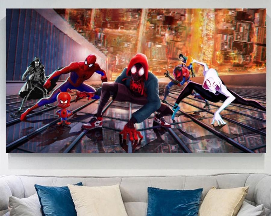 Spiderman Canvas, Spider-Man Miles Morales Poster, Spider-Man Poster,  Spiderman Painting, Gorgeus Poster, Movie Wall