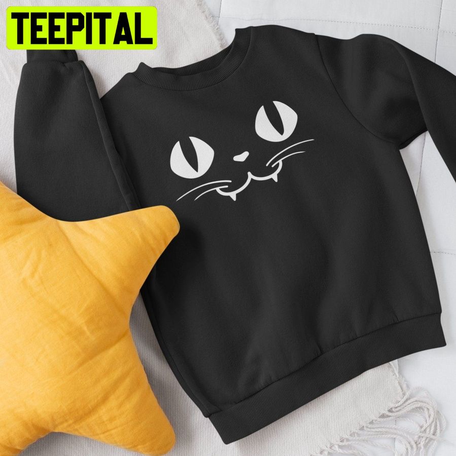Spooky Cat Face Jumper Halloween Unisex Sweatshirt
