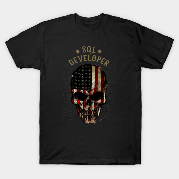 SQL Developer - Watercolor Skull in American Flag Design T-shirt, Hoodie, SweatShirt, Long Sleeve