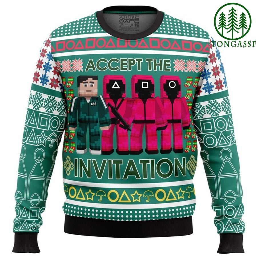 Squid Game Invitation Ugly Christmas Sweater