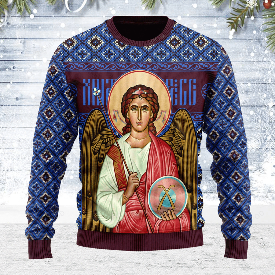 St Archangel Michael Ugly Christmas Sweater All Over Print Sweatshirt.png