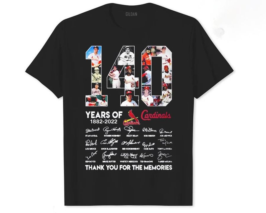 St Louis Cardinals 140th 1882 2022 Signatures Thank You For The Memories Unisex T-Shirt