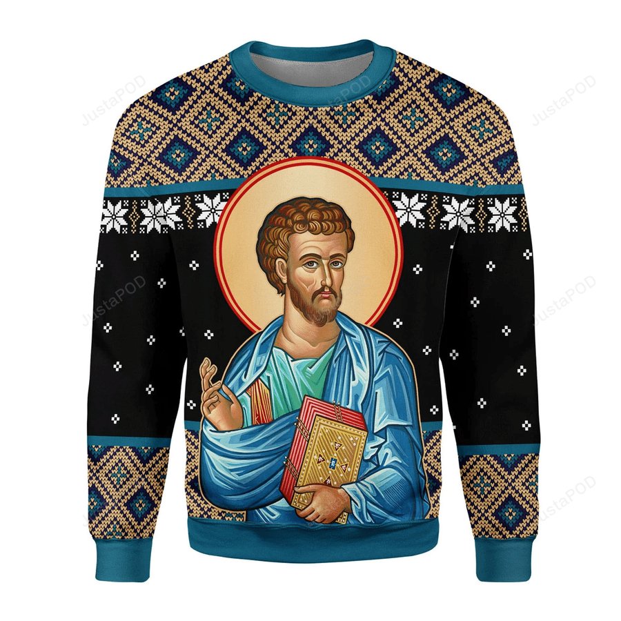St Luke Ugly Christmas Sweater All Over Print Sweatshirt Ugly.png