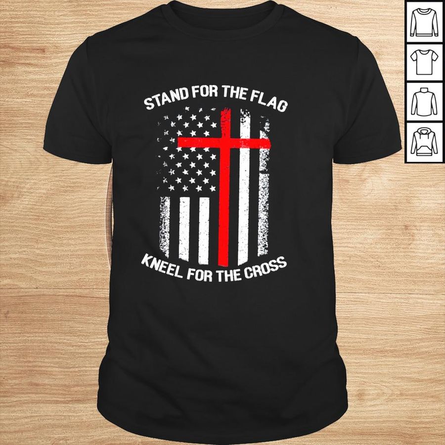 Stand for the flag kneel for the cross veteran American flag shirt
