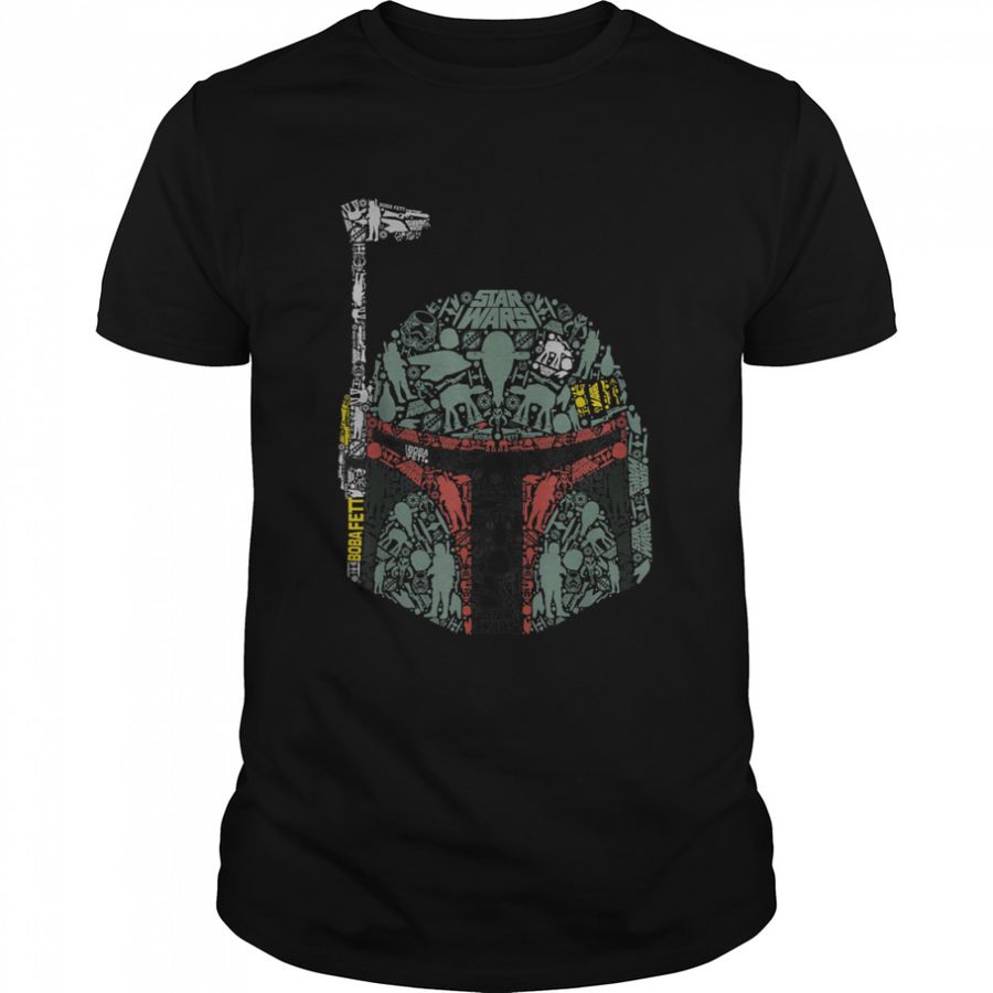 Star Wars Boba Fett Silhouette Helmet Fill Graphic T-Shirt