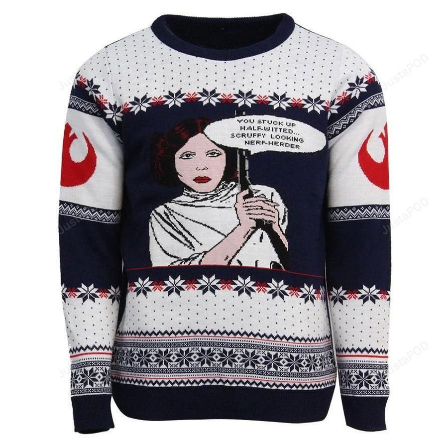 Star Wars Princess Leia Knitted Ugly Sweater Ugly Sweater Christmas