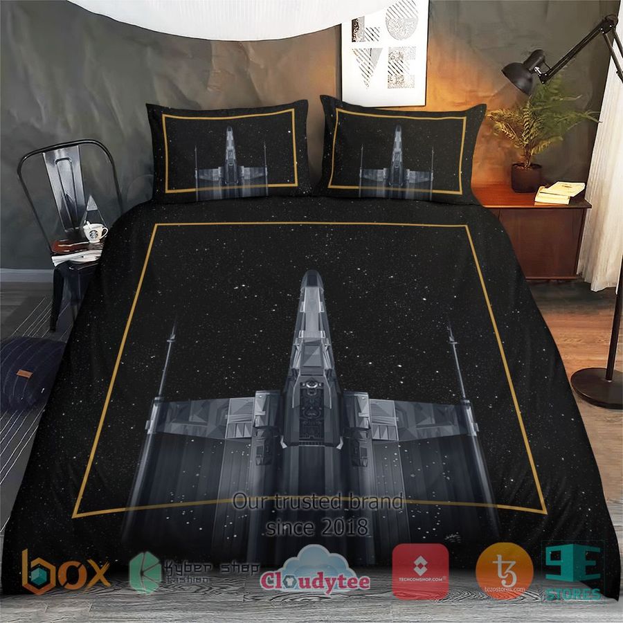 Star Wars Spaceships Black Galaxy Yellow Border Bedding Set – LIMITED EDITION