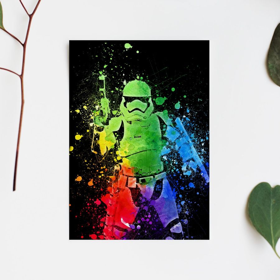 Star Wars Stormtrooper Painting, Storm Trooper Poster, StarWars Abstract Wall Art Print, Rogue One, Squadron, Solo Movie Poster