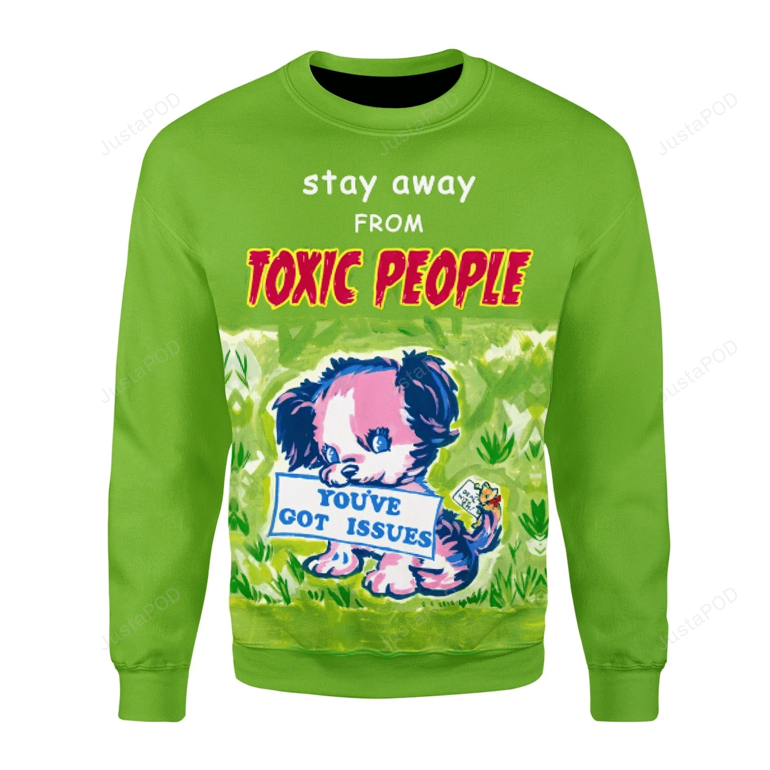 Stay Away From Toxic People Ugly Christmas Sweater All Over