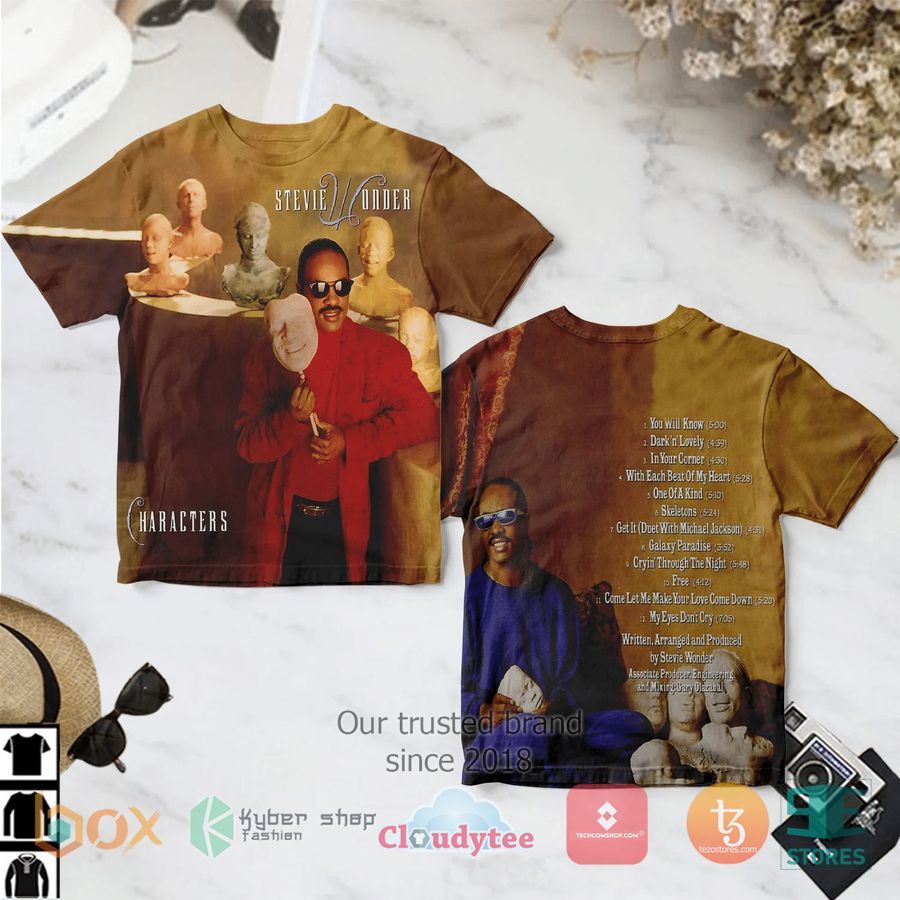 Stevie Wonder Characters Album 3D T-Shirt – LIMITED EDITION