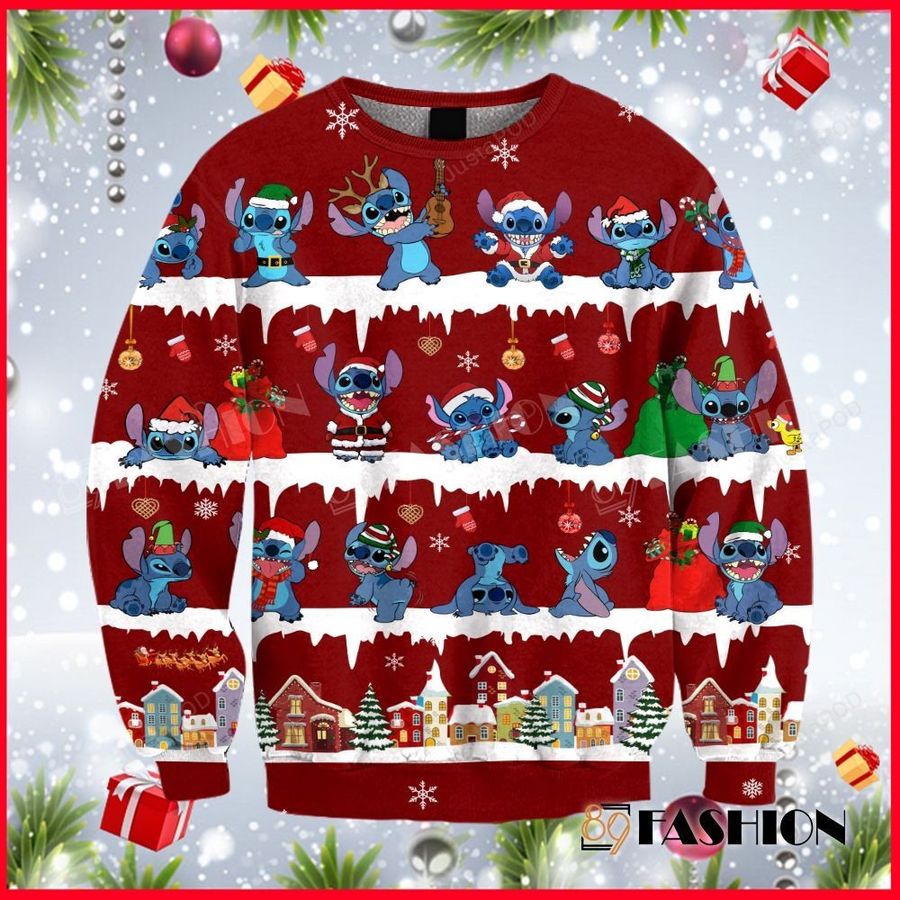 Stitch Christmas Ugly Christmas Sweater All Over Print Sweatshirt Ugly