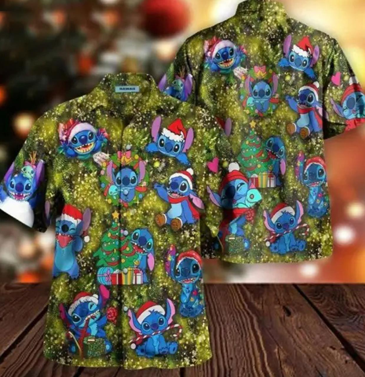 Stitch On Christmas Tree Hawaiian Shirt