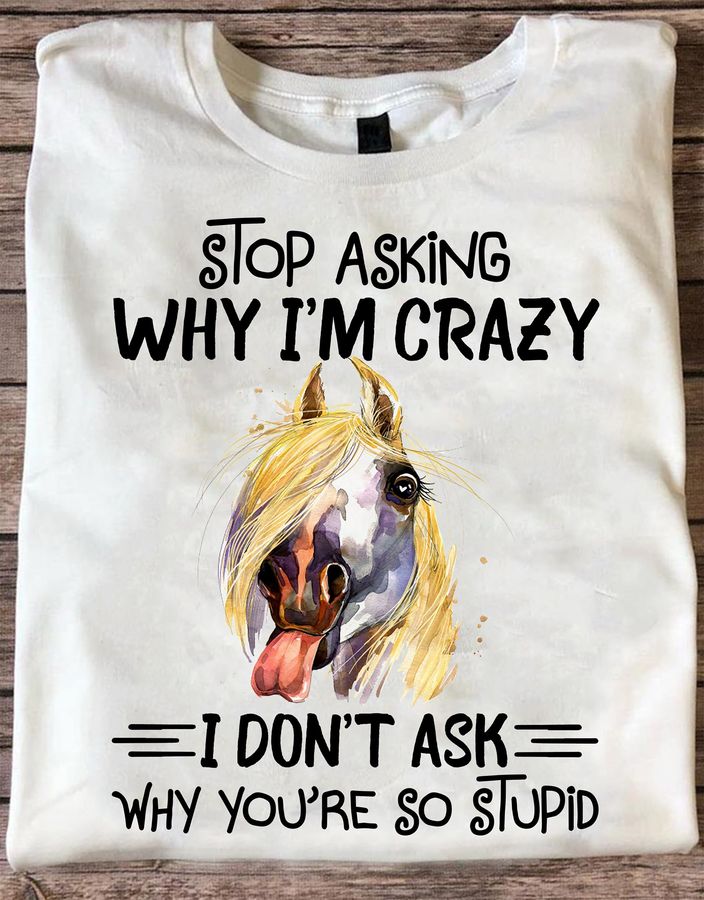 Stop asking why I'm crazy I don't ask why you're so stupid – Grumpy horse