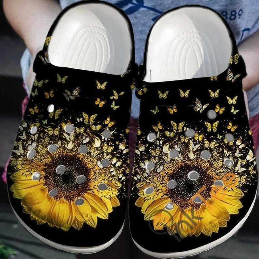 Storm Butterfly With Sunflower Crocs Clog Shoes