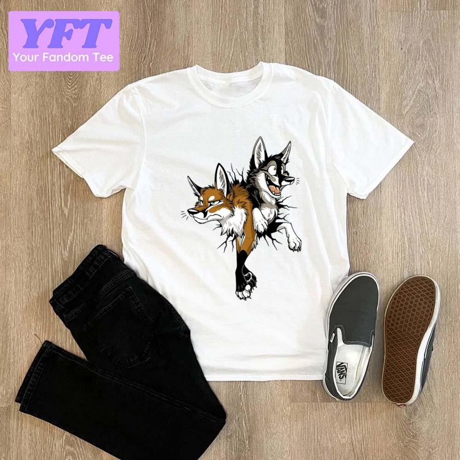 Stuck Foxes Animated Trending Art Sleeveless Top Unisex T-Shirt