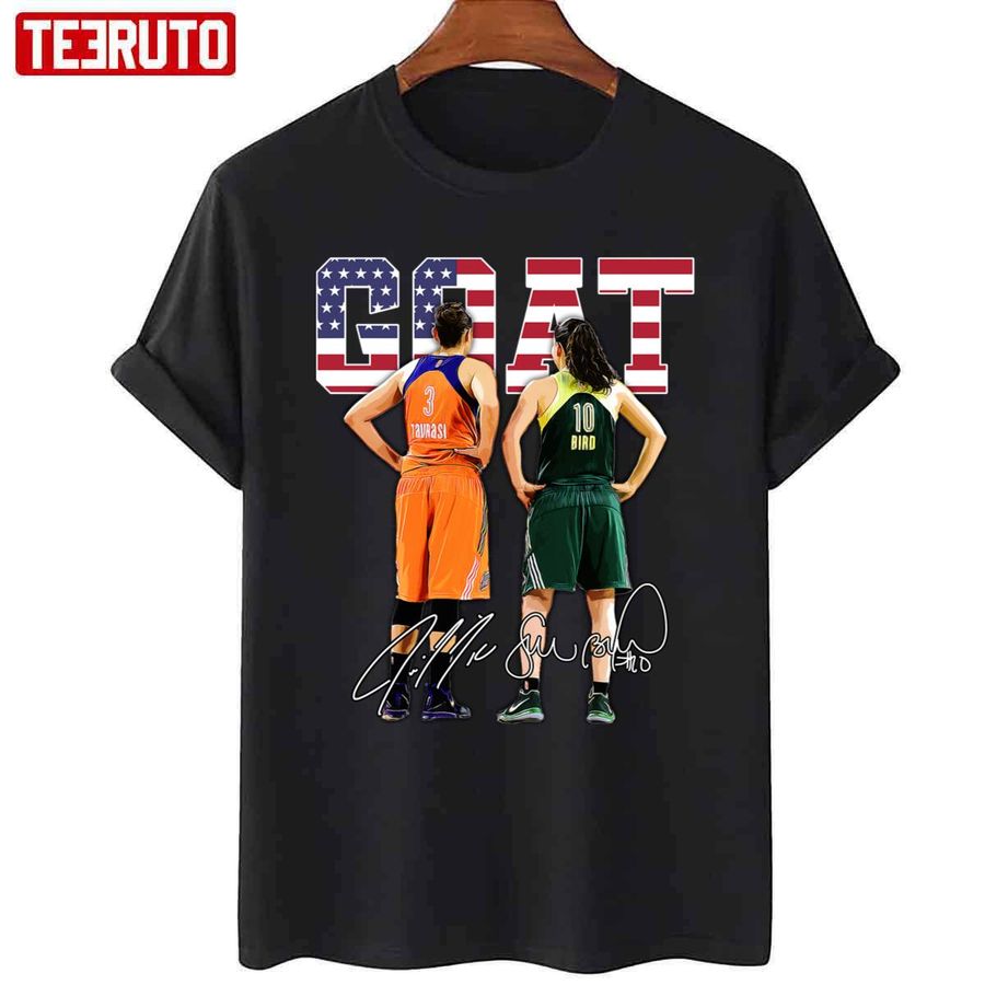 Sue Bird Diana Taurasi Goat Usa Legend Basketball 3000 Assists Signature Vintage Retro Unisex T-shirt