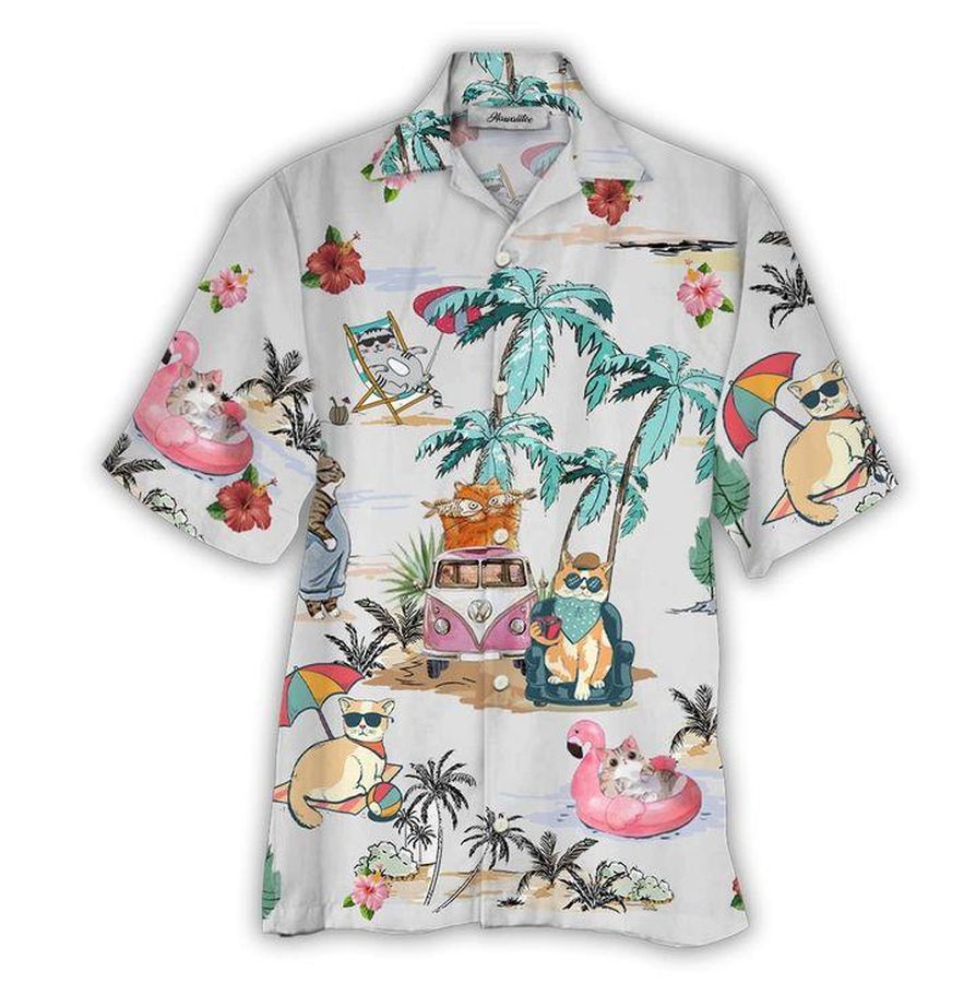 Summer Cat Hawaiian Shirt Pre10424, Hawaiian shirt, beach shorts, One-Piece Swimsuit, Polo shirt, Personalized shirt, funny shirts, gift shirts
