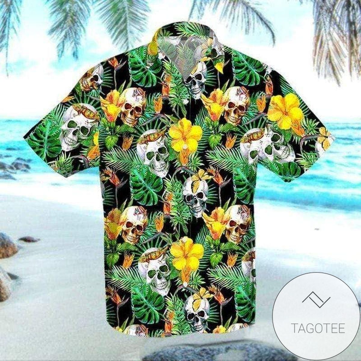 Summer Vibe Skull Bali Tropical Hawaiian Aloha Shirts