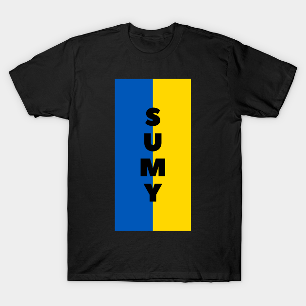 Sumy City in Ukrainian Flag Vertical T-shirt, Hoodie, SweatShirt, Long Sleeve
