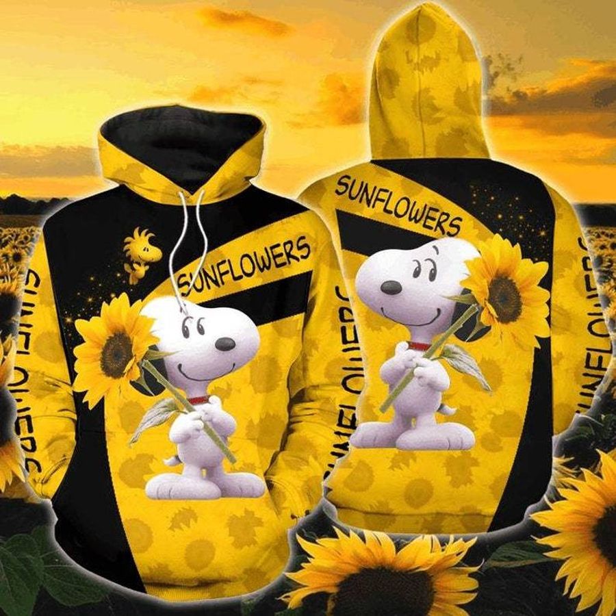 Sunflower Snoopy 3D Printed Hoodie