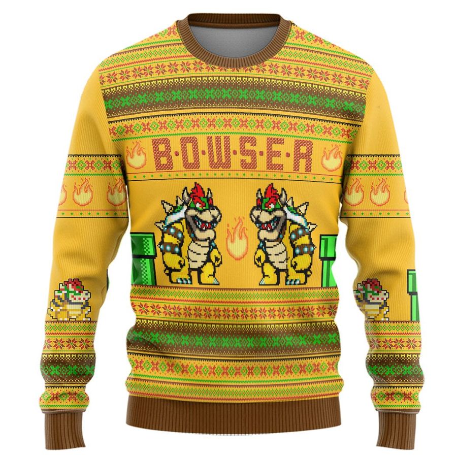 Super Mario Bowser Yellow Ugly Sweater