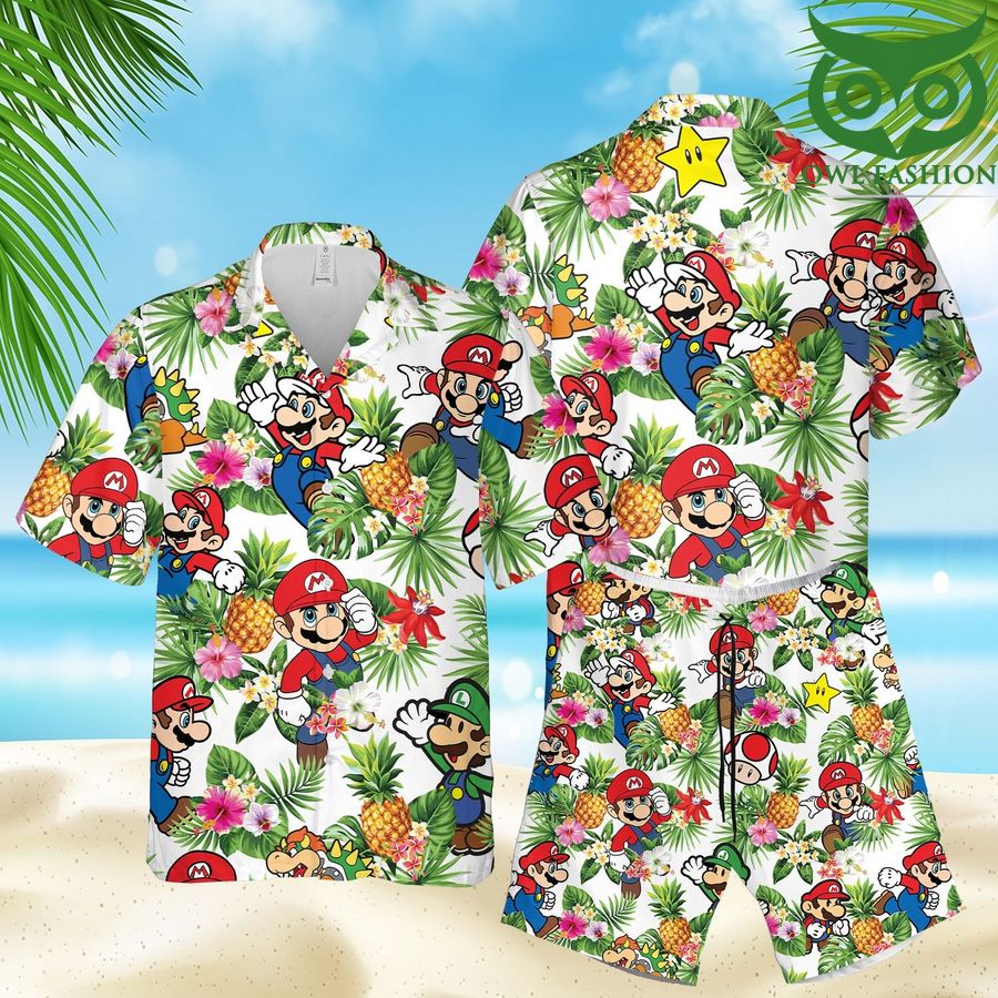 Super Mario game Beach Aloha Hawaiian Summer Outfit