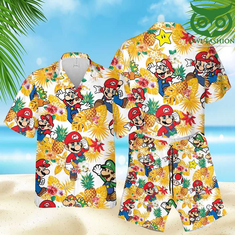 Super Mario game yellow Hawaiian Summer Outfit