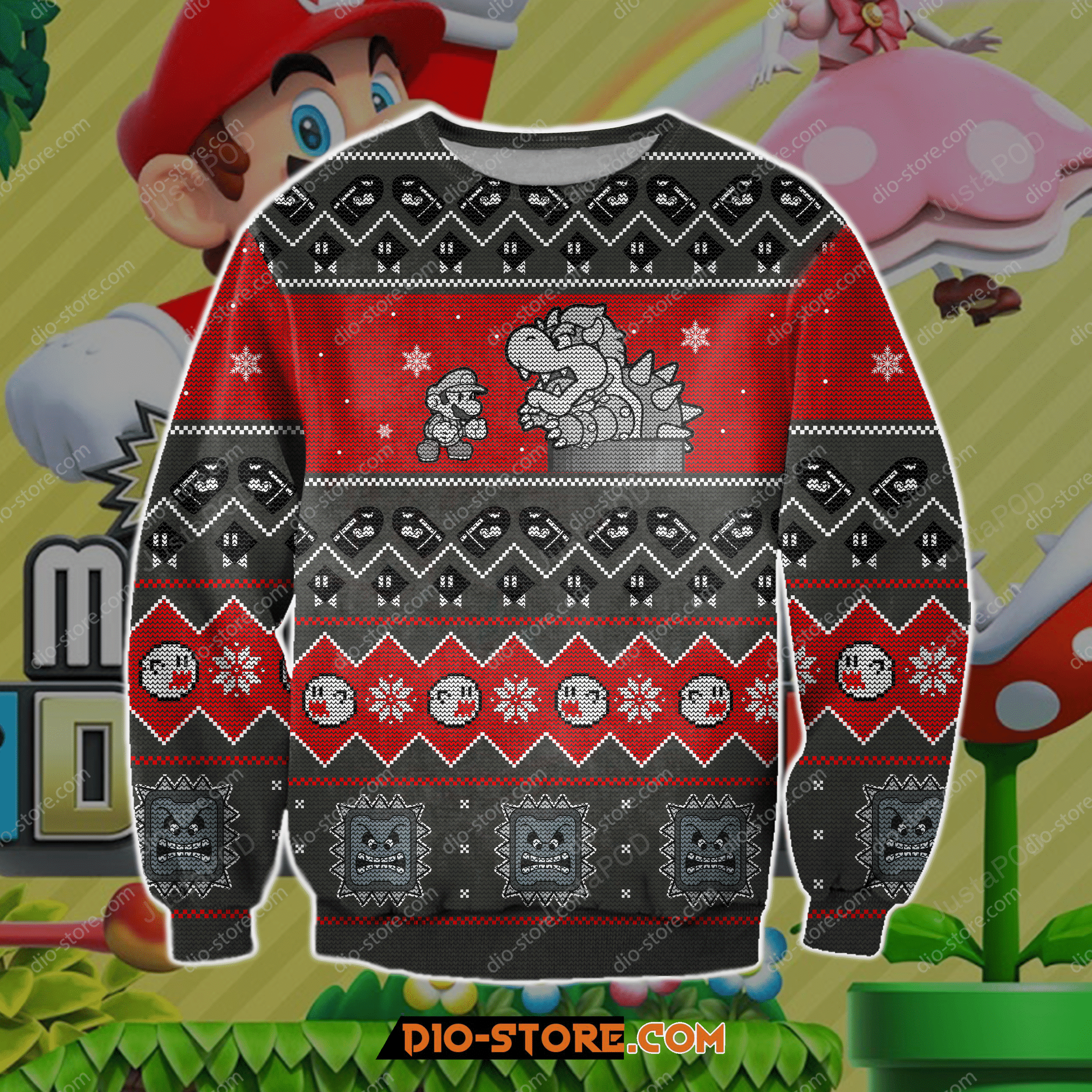 Super Mario Ugly Christmas Sweater All Over Print Sweatshirt Ugly